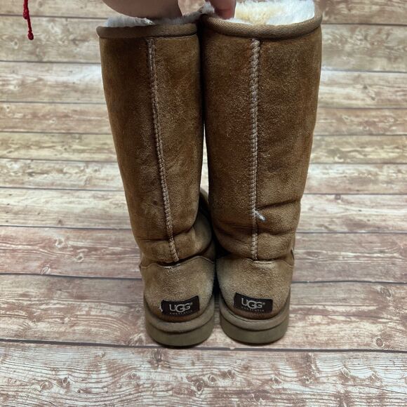 UGG Australia Womens Classic Tall 5815 Chestnut Boots Size 7 EU 38 - Picture 6 of 13